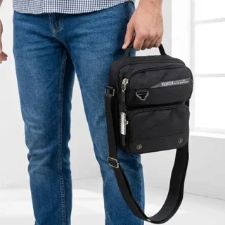 کیف مردانه اداری پارچه‌ای با بند رو دوشی و تک دسته مدل A720068 101773845