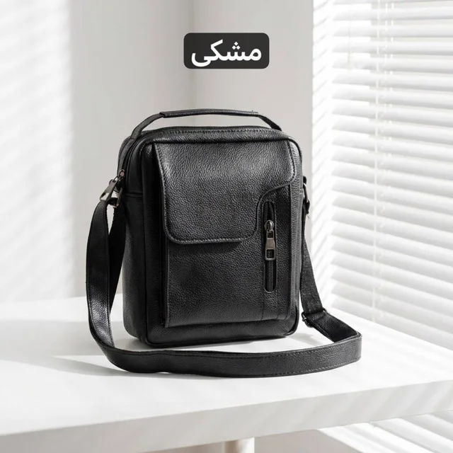 کیف رو دوشی و دستی زنانه و مردانه چرم مصنوعی با زیپ و بند قابل تنظیم مدل M7205 101951346
