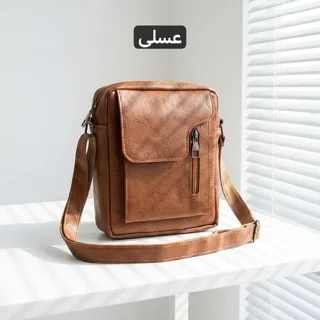 کیف رو دوشی و دستی زنانه و مردانه چرم مصنوعی با زیپ و بند قابل تنظیم مدل M7205 101951347